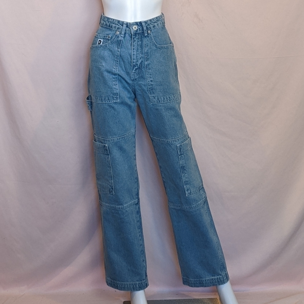 The Ragged Priest Combat Jeans in Light Wash size 24